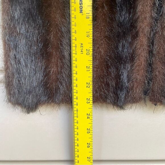 Vintage Faux Fur Knit Vest by Kikit Maurice Sasson Brown & Gray Striped Size S - Picture 8 of 8